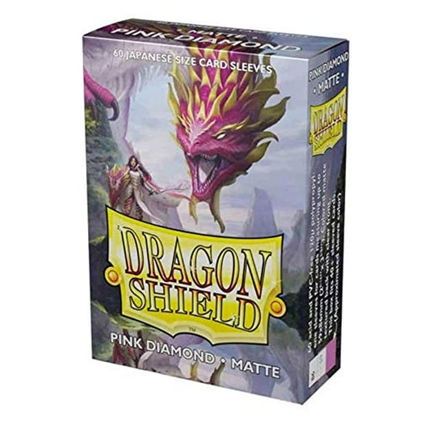 Dragon Shield Paquete individual de 60 fundas para tarjetas con diamantes japoneses, color rosa mate, paquete individual