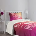 thumbnail image 5 of Ambesonne Fitness Quilted Bedspread Set 2 Pcs, Be Active Be Happy Pattern, Twin Size, Fuchsia White and Peach, 5 of 6