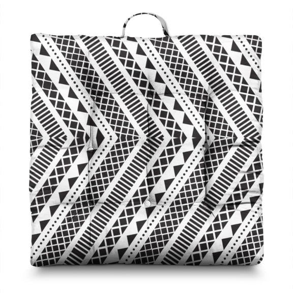 Boho Floral Vintage 24" Square Meditation Cushion - Thick & Supportive Floor Pillow for Adults with Tribal Folk Style Patterns, Soft Skin-Friendly Fabric for Yoga & Zen Sitting