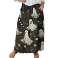 thumbnail image 2 of WXLWZYWL Womens Halloween Dress Plus Size Halloween Candy Corn Cones Women Printed Elastic Waistband Pleated Pocket Skirt with Mid Calf Skirt, 2 of 5