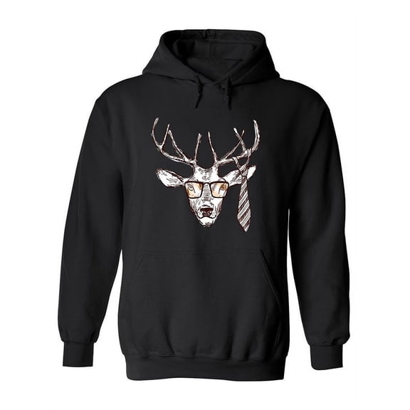 Hipster Deer Drawing Hoodie Women -Image by Shutterstock, Female Small