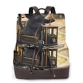 thumbnail image 1 of Easygdp Adorable Kitten On Mini Train Mochila de Cuero para Mujeres, Bolso de Hombro, Bolsos de Mano de Moda para Trabajo y Viajes, 1 of 4