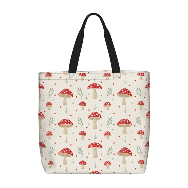 Balery Mushroom Bolsa de Mano para Mujeres con Cremallera, Bolsa de Gimnasio con Compartimentos, Bolsa para Laptop, Bolsa para Trabajo