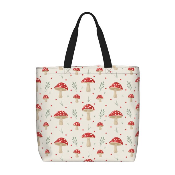 Easygdp Mushroom Bolsa Tote para Mujer, Bolso de Hombro para Trabajo, Playa, Viajes, Compras y Supermercado