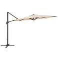 thumbnail image 3 of CorLiving 11.5ft Deluxe Tilting and Rotating Offset Patio Umbrella with Aluminum Frame and Durable Canopy, Warm White, 3 of 11