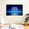 thumbnail image 3 of Elephant Stock Ice Hockey Goal Wall Art - Horizontal Canvas Wall Art - Living Room Wall Decor - Sports Canvas - Blue And Teal Decor - 12" x 8", 3 of 8