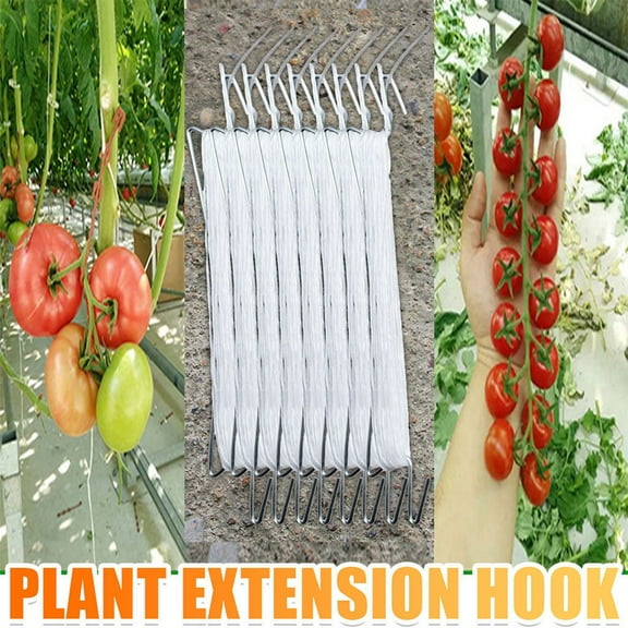 10 Pack Tomato Roller Hooks Lattice Greenhouse Plant Support Hook for Vegetables Climbing Plants Stable Durable Easy Install Garden Greenhouse Balcony Pot Growing