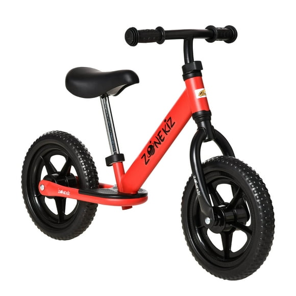 Qaba 12" Enfants Équilibre Vélo Sans Pédale Vélo Réglable Siège et Guidon Formation Bambin Vélo 3 - 5 Ans Rouge