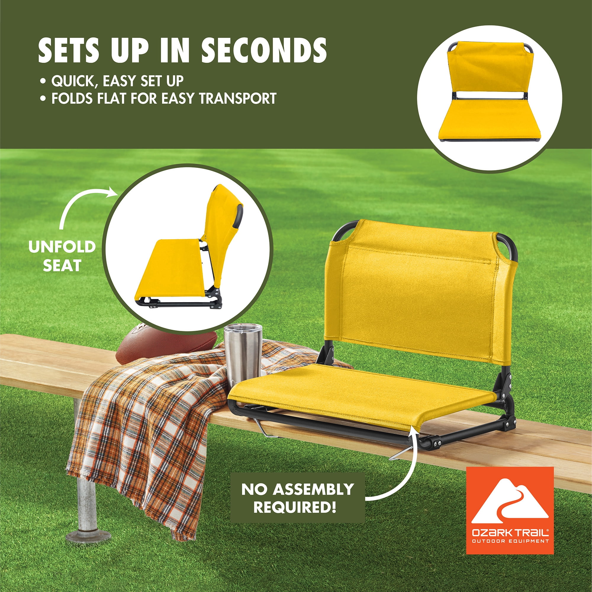 Ozark Trail Stadium Seat Yellow Gold