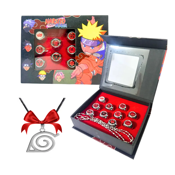 Anillo Miembro Akatsuki Cosplay Anime Naruto 10 Piezas