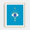 thumbnail image 2 of Mystic moon goddess eye - gold and blue - Illustration Mystical Spiritual Geometric Cosmic Moon Modern Art Surrealism Unframed Wall Art Print 24 x 32 inches, 2 of 13
