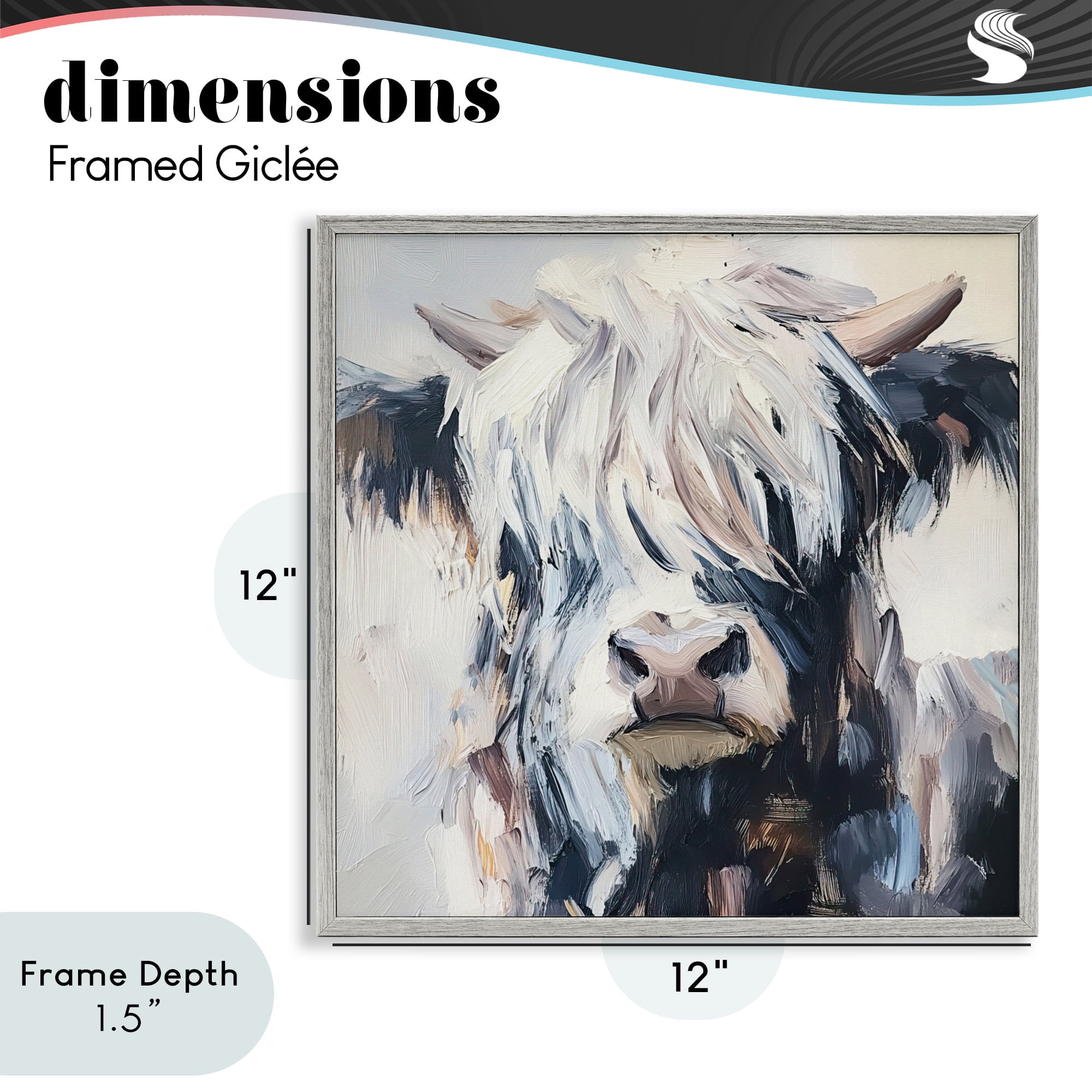 Stupell Industries Scruffy Little Highland Gray Framed Giclee Art, design by Tina LeCour