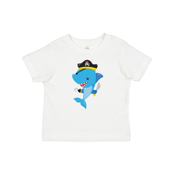 Inktastic Pirate Shark, Shark Wearing Pirate Hat, Blue Shark Boys or Girls Baby T-Shirt