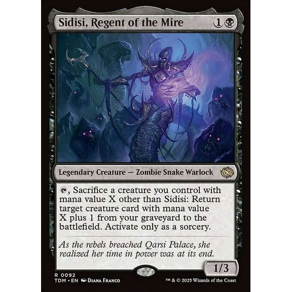 MtG Tarkir: Dragonstorm Rare Sidisi, Regent of the Mire #92