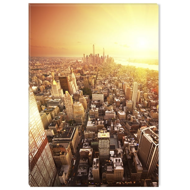 Startonight Canvas Wall Art Golden City New York USA Design for Home