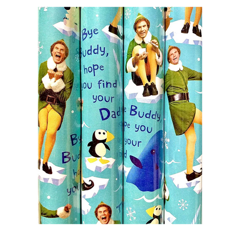 Elf Movie Wrapping Paper Cartoons Themed Gift Wrapper Made from Premium Paper for Kids Girls Boys Birthday Christmas Halloween Hanukkah Baby Showers Holiday Gift Cover(4 Rolls-80sq ft)
