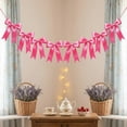 thumbnail image 5 of 1 Pack 8 Hot Pink Bow Garland, Pre - Strung Satin Ribbon Bows Decoration, for Baby Shower Birthday Wedding Party Nursery Decor - Chic Bright Pink Bow Banner with 8 Bows, Versatile for Indoor Outdoor, 5 of 6