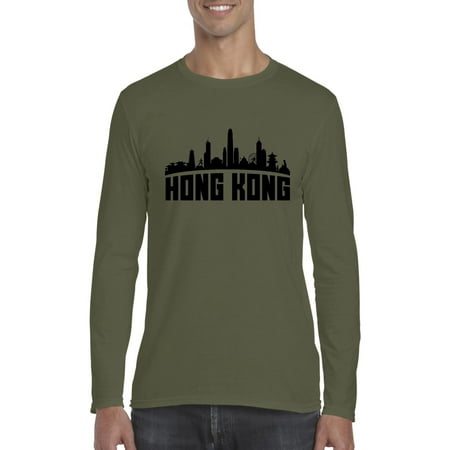Hong Kong China Men's Softsyle Long Sleeve T-Shirt