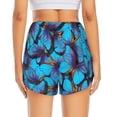 thumbnail image 2 of Lsque Blue Butterflies Printed Women's Running Shorts with Liner Pockets,Elastic Quick Dry Workout Athletic Gym Yoga Shorts,Womens High Waist Shorts-, 2 of 9