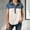 White, variant on OGLCCG Denim Shirts for Girls Button Up V Neck Lapel Collar Casual Short Sleeve Tees-Shirts Fashion Patchwork Western Blouses 4-15 Years