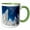 Green/White, variant on 3drose, Snowy Forest in the Np Bavarian Forest in Winter. Bavaria, Germany, 11oz Two-tone Black Mug