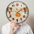 thumbnail image 6 of Yayeee Wall Clock Battery Operated 9.5" Silent Non-Ticking for Living Room, Beige Fall Acorns Pattern, 6 of 8
