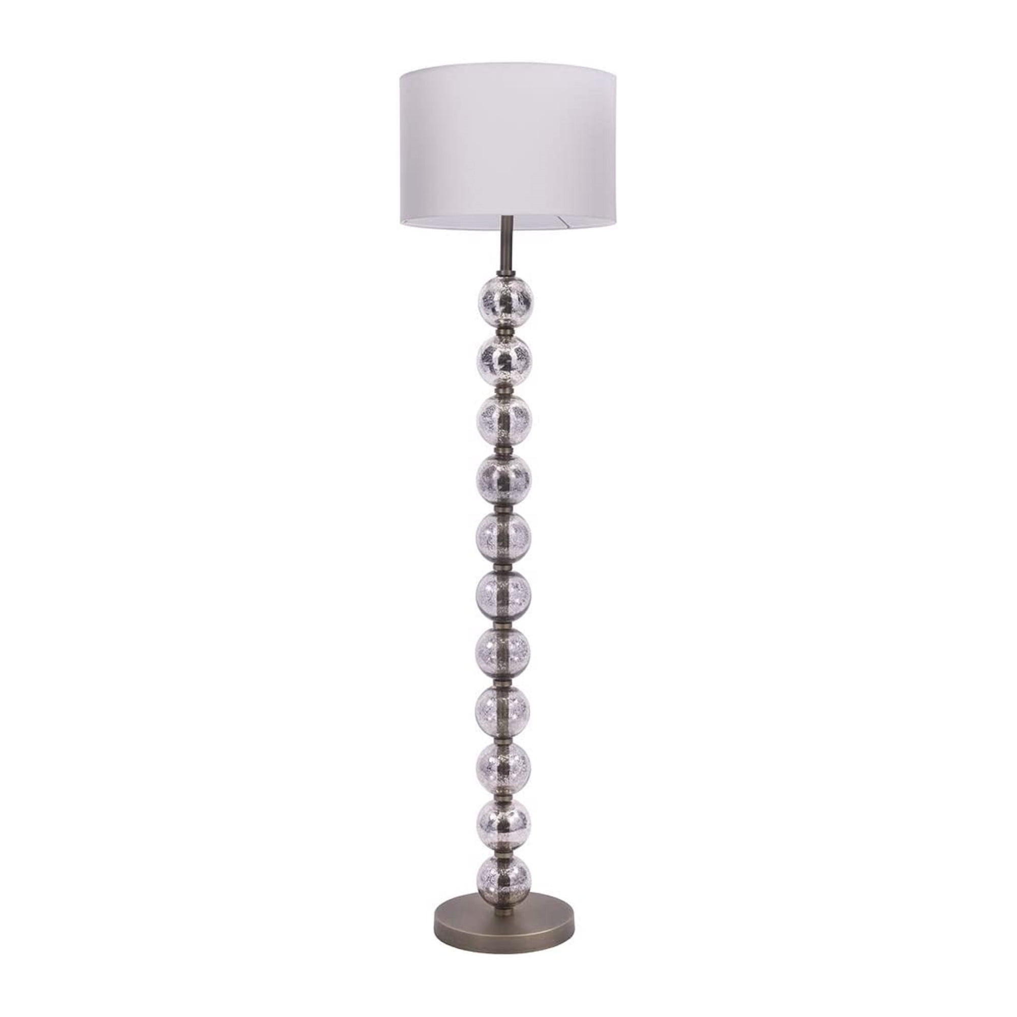 silver stacked ball floor lamp