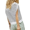 thumbnail image 5 of BLVB Summer Sweaters for Women V Neck Cap Sleeve Tops Sleeveless Striped Shirts Spring Clothes S-Xl, 5 of 6