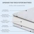 thumbnail image 2 of BRONKIGE Japanese Floor Mattress, Extra Thick Memory Foam Futon Mattress, Foldable Roll Up Sleeping Pad with Bandage and Storage Bag, Twin, Gray, 2 of 7