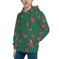 thumbnail image 2 of KLL Unisex Kids Boys Girls Hooded Pocket Pullover Hoodies-Watermelon, 2 of 5