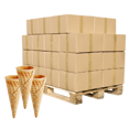 thumbnail image 1 of Joy #450S Sugar Cone for Sampling Pallet Tier Configuration – Premium Mini Dark Brown Sugar & Molasses Tasting Wafers, 1,000 Count Cases, Wholesale 16 Cases per Pallet (Total 16,000 Cones), 1 of 3