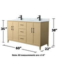 thumbnail image 6 of Wyndham Collection WCH717160DHBCMUNSMXX Elan 60" Free Standing Double Basin Vanity Set -, 6 of 7