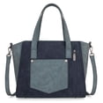 thumbnail image 4 of Wrangler Color Block Tote Bag for Women - Stylish Large Shoulder Purse and Handbag, Navy, 4 of 7