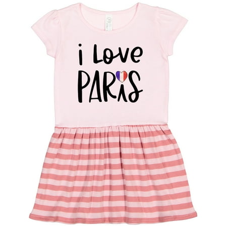 

Inktastic I Love Paris French Flag Heart Gift Toddler Girl Dress