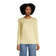Lands' End Women's Relaxed Supima Cotton Long Sleeve Crewneck T-Shirt