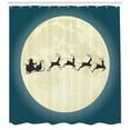 thumbnail image 3 of Ambesonne Christmas Shower Curtain, Santa Claus Silhouette, 69"Wx84"L, Cream Night Blue Black, 3 of 3