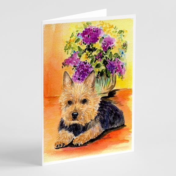 Norwich Terrier Greeting Cards and Envelopes Pack of 8