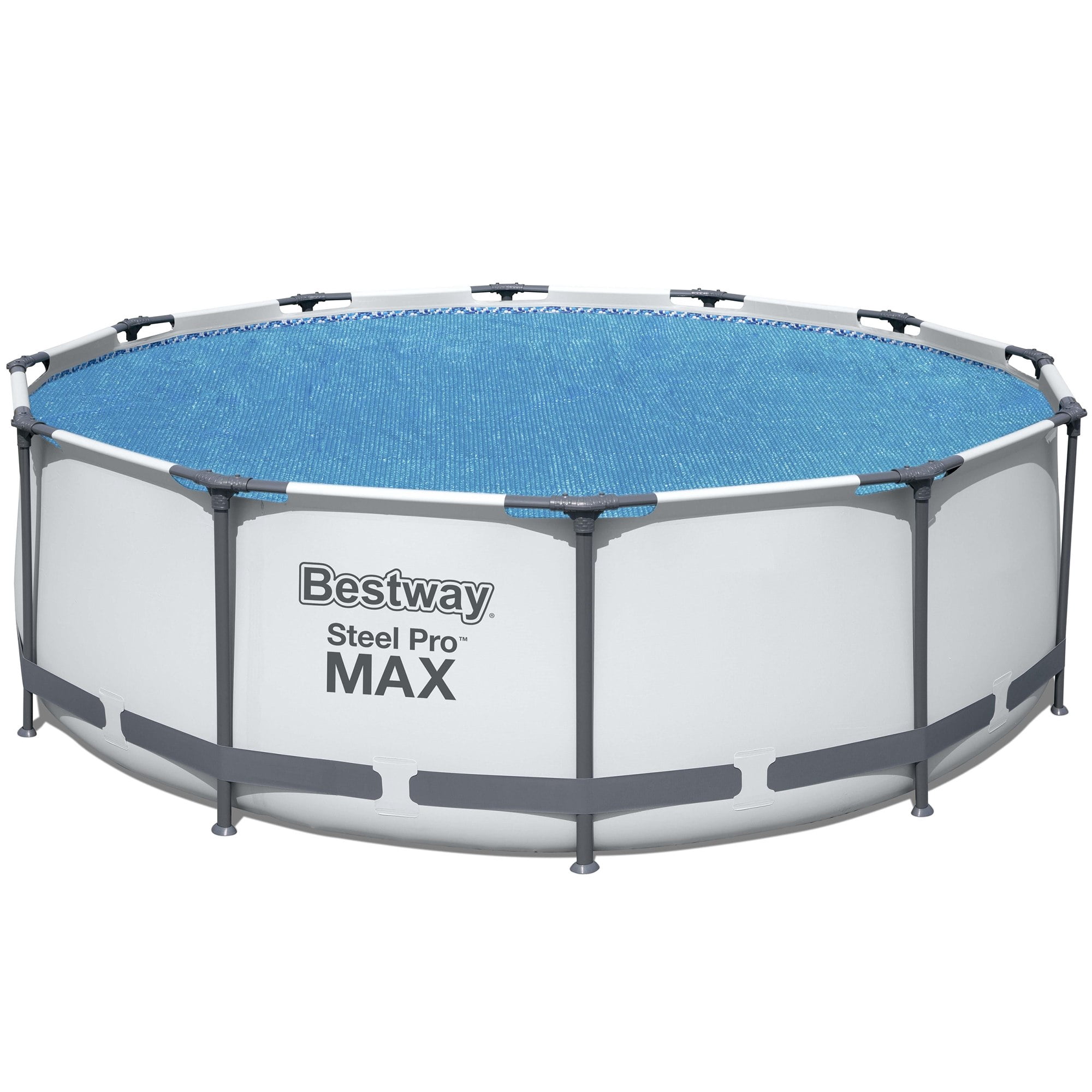 Flowclear: 12' Solar Pool Cover - Round Above Ground Pool Protector, Clean Water Maintenance Accessory, Solar Energy Heats Water, Keep Out Debris