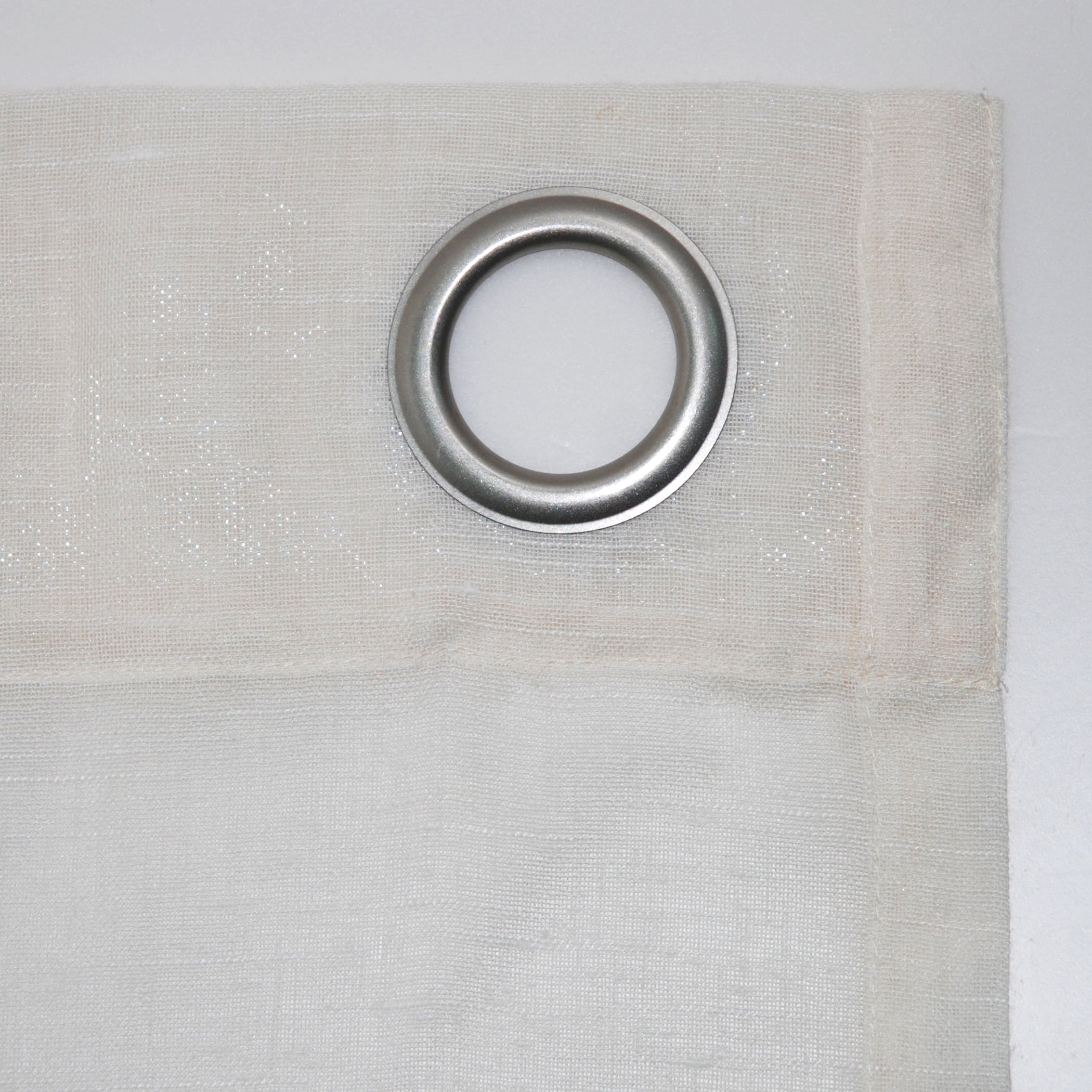 Archaeo Slub Textured Linen Blend Grommet Top Curtain, 52"x63", Ivory