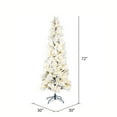 thumbnail image 3 of Vickerman 6' x 30" Flocked Atka Pencil Artificial Christmas tree, Warm White LED Lights., 3 of 5
