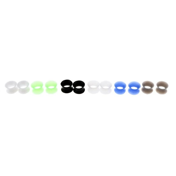 6 pares de tapones para los oídos de acrílico y silicona para los oídos. 8mm