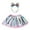 Blue, variant on Girls' Rainbow Metallic Tulle Tutu Skirt & Bow Headband Set – Party Dance Skirt for Carnival, Daily Play & Kids (2-11Y)