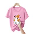 thumbnail image 3 of CAICJ98 Halloween Shirts Boys Girls Cute Fall Pumpkin T Shirt Kids Ghost Holiday Boo Short Seleve Tee Tops Toddler Halloween Shirt (Pink,13-14 Years), 3 of 4