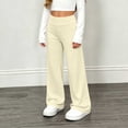 thumbnail image 5 of Hduncf Children's Fold Over Yoga Pants Low Rise Wide Leg Cute Flare Sweatpants Lounge Wear School Clothes Teen Girls Green 5-6Years, 5 of 9