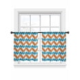 thumbnail image 2 of Turquoise Orange Sheer Curtains 54 Inches Long 2 Panels Geometric Ripples Abstract Art Light Filtering Semi Sheer Window Curtains Drapes for Bedroom Living Room 52"x54"&nbsp;2&nbsp;&nbsp;Panels, 2 of 7