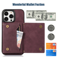 thumbnail image 6 of Nalacover Wallet Crossbody for iPhone 13 Pro Phone Case with Lanyard Strap Credit Card Holder 6.1", PU Leather Protective Handbag Purse Kickstand Bling Diamond Cover Women Girl, Wine Red, 6 of 13