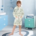 thumbnail image 5 of FORMRS Niños Bathrobe Unisex Hooded Robe Soft Plush Pajamas Sleepwear, Size 4-6T, Gray Marble Pattern, 5 of 7
