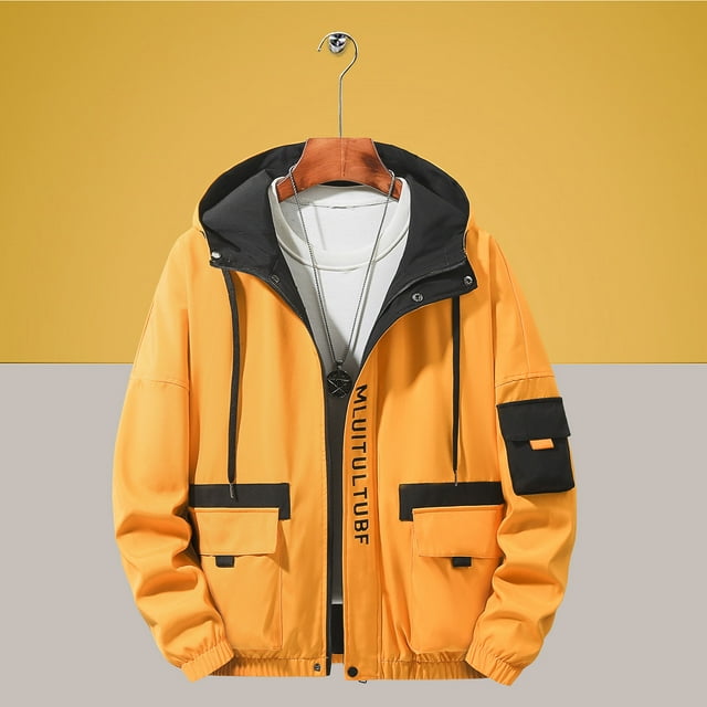 Weiqiqre Jacket for Men Waterproof Sport Snow Ski Outdoor Mountaineering and Riding Tactical Jacket Coat Drawstring Hooded Overcoat Jacket