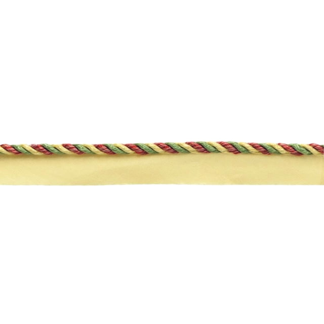 3/16" (0.5cm) Small Shiny Twisted with Lip Twisted Rope | Cord Trim (Style# 0316MLT), Chili Pepper Gold Multicolor (Color# PRA2B) 12 Yards (36 ft/11m)