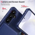 thumbnail image 3 of Decase Wallet Case for Samsung Galaxy S25, PU Leather/Plastic Wallet Phone Case with Magnetic Button Closure Credit Card Holder Slots, Stand Function, Lightweight Solid Fold Cover,Darkblue, 3 of 6